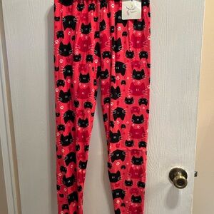 Pink and Black Cat Print Leggings